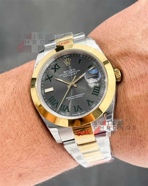 rolex two tone wimbledon|rolex datejust 41 wimbledon oyster.